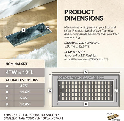 SPH412-RB Floor Register, 4X12, Rubbed Bronze Finish